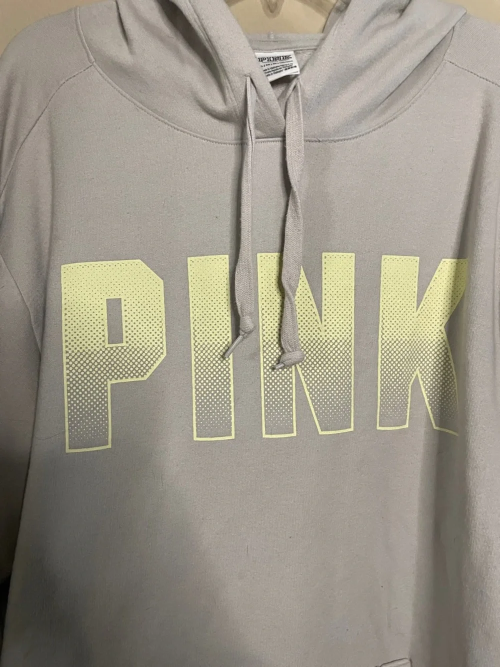 PINK Victoria's Secret Light Gray Crewneck Hoodie SZ XL - Picture 2 of 4